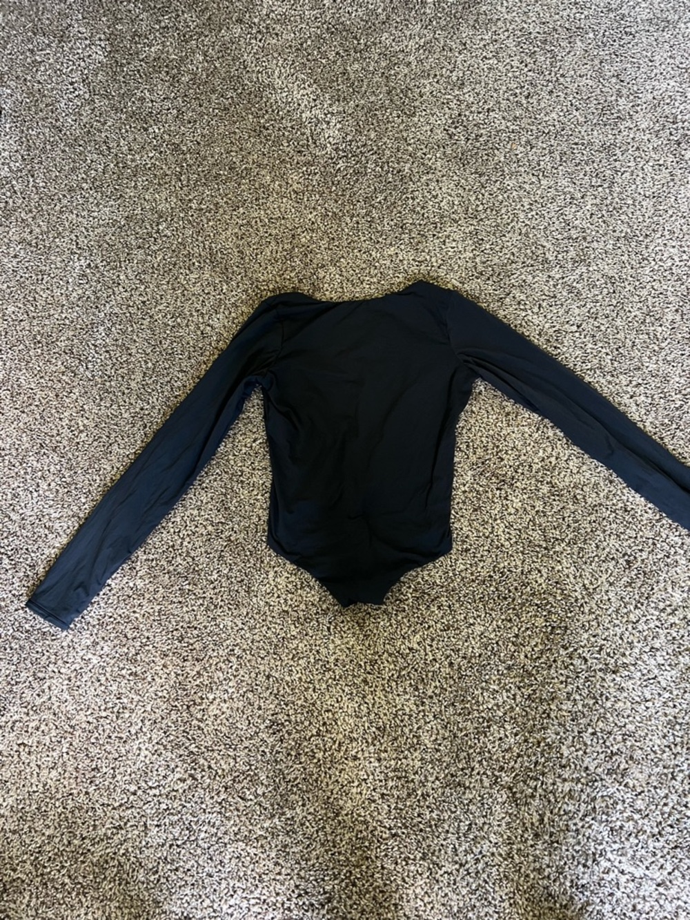 SKIMS Black Long-Sleeve Kids One-Piece Bodysuit